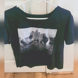 Zoe + Liv Los Angeles Cityscape w Palm Trees Tee XL